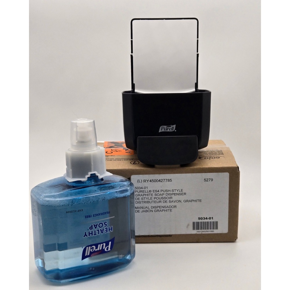 Purell ES4 Push-Style Soap Dispenser Black with Healthy Soap Refill New
